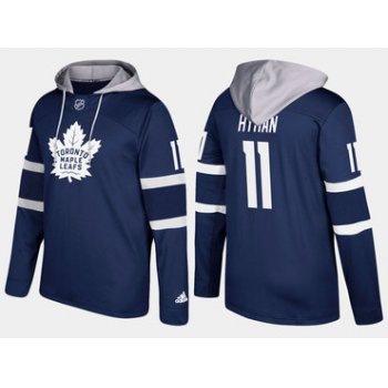 Adidas Toronto Maple Leafs 11 Zach Hyman Name And Number Royal Hoodie