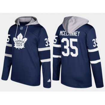 Adidas Toronto Maple Leafs 35 Curtis Mcelhinney Name And Number Royal Hoodie