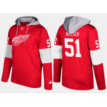 Adidas Detroit Red Wings 51 Frans Nielsen Name And Number Red Hoodie