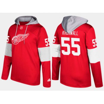 Adidas Detroit Red Wings 55 Niklas Kronwall Name And Number Red Hoodie