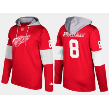 Adidas Detroit Red Wings 8 Justin Abdelkader Name And Number Red Hoodie