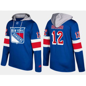 Adidas New York Rangers 12 Peter Holland Name And Number Blue Hoodie