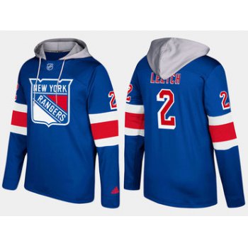 Adidas New York Rangers 2 Brian Leetch Retired Blue Name And Number Hoodie