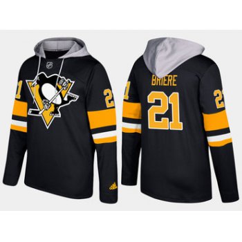 Adidas Pittsburgh Penguins 21 Michel Briere Retired Black Name And Number Hoodie