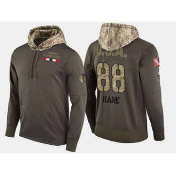Nike Chicago Blackhawks 88 Patrick Kane Olive Salute To Service Pullover Hoodie