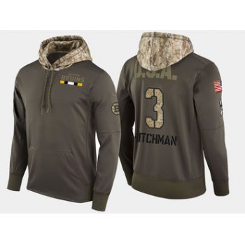 Nike Boston Bruins 3 Lionel Hitchman Retired Olive Salute To Service Pullover Hoodie