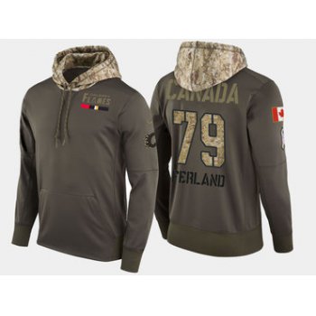 Nike Calgary Flames 79 Micheal Ferland Olive Salute To Service Pullover Hoodie