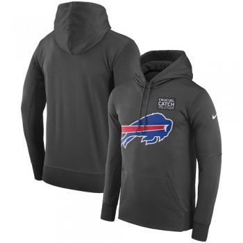 Men's Buffalo Bills Nike Anthracite Crucial Catch Performance Pullover Hoodie
