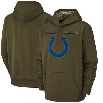 Men's Indianapolis Colts Nike Olive Salute to Service Sideline Therma Performance Pullover Hoodie