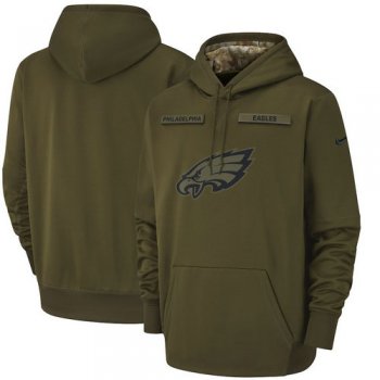 Philadelphia Eagles Nike Salute to Service Sideline Therma Performance Pullover Hoodie - Olive