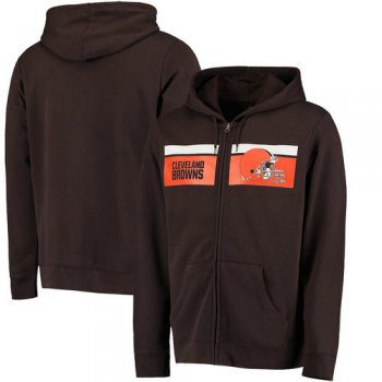 Cleveland Browns Majestic Touchback Full-Zip Hoodie - Brown