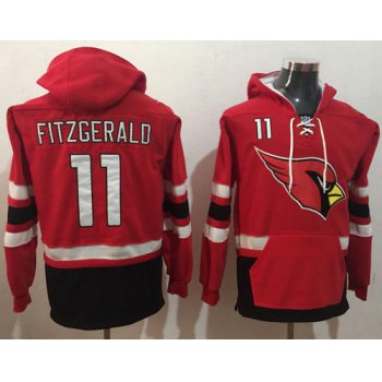 Nike Arizona Cardinals #11 Larry Fitzgerald Red Black Name & Number Pullover NFL Hoodie