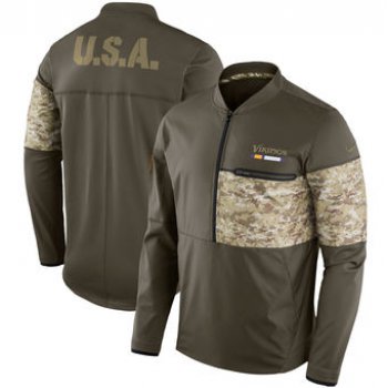 Nike Minnesota Vikings Olive Salute to Service Sideline Hybrid Half-Zip Pullover Jacket