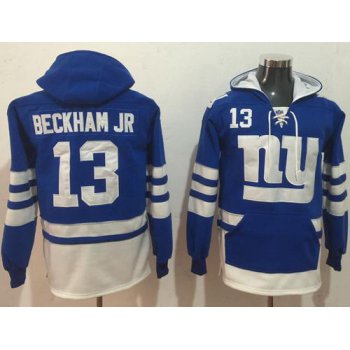 Nike New York Giants #13 Odell Beckham Jr Royal Blue White Name & Number Pullover NFL Hoodie
