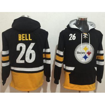 Nike Pittsburgh Steelers #26 Le'Veon Bell Black Gold Name & Number Pullover NFL Hoodie