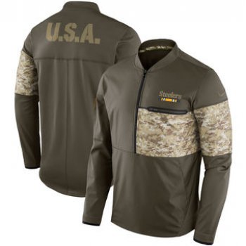 Nike Pittsburgh Steelers Olive Salute to Service Sideline Hybrid Half-Zip Pullover Jacket