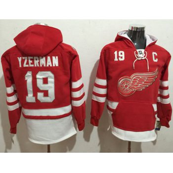 Red Wings #19 Steve Yzerman Red Name & Number Pullover NHL Hoodie