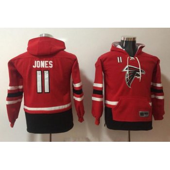 Youth Atlanta Falcons #11 Julio Jones NEW Red Pocket Stitched NFL Pullover Hoodie
