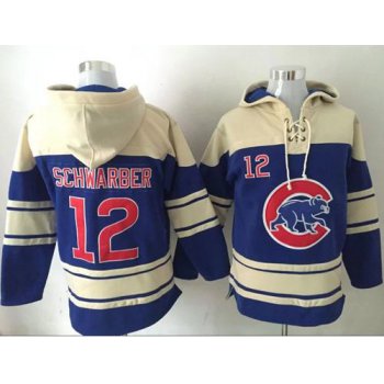 Cubs #12 Kyle Schwarber Blue Sawyer Hooded Sweatshirt MLB Hoodie