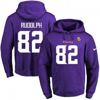 Nike Vikings #82 Kyle Rudolph Purple Name & Number Pullover NFL Hoodie