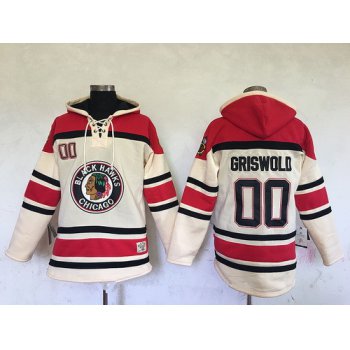 Men's Chicago Blackhawks #00 Clark Griswold Cream Stitched NHL Old Time Hockey Hoodie