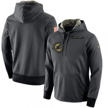 Men's Miami Dolphins Nike Anthracite Salute to Service Player Performance Hoodie