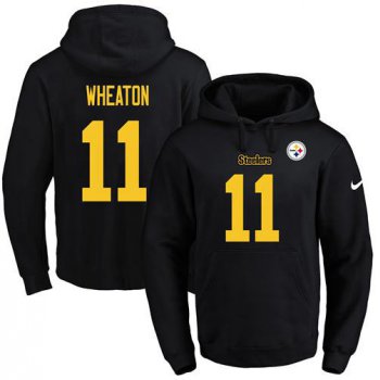 Nike Steelers #11 Markus Wheaton Black(Gold No.) Name & Number Pullover NFL Hoodie