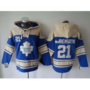 Men's Toronto Maple Leafs #21 James Van Riemsdyk Old Time Hockey Light Blue Hoodie