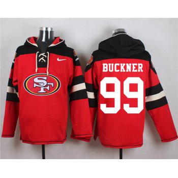 Nike 49ers #99 DeForest Buckner Red Player Pullover NFL Hoodie