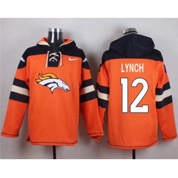 Nike Broncos #12 Paxton Lynch Orange Player Pullover Hoodie