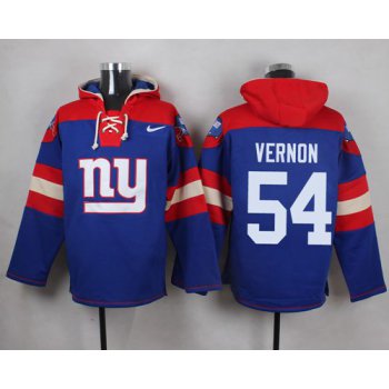 Nike Giants #54 Olivier Vernon Royal Blue Player Pullover NFL Hoodie