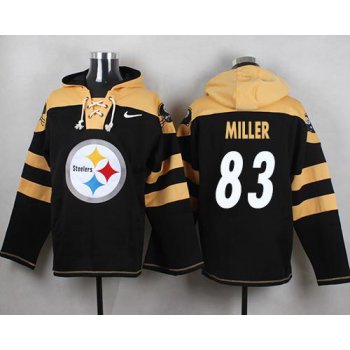 Nike Steelers #83 Heath Miller Black Player Pullover NFL Hoodie