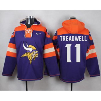 Nike Vikings #11 Laquon Treadwell Purple Player Pullover NFL Hoodie