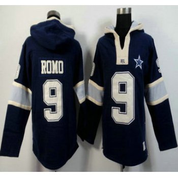 Men's Dallas Cowboys #9 Tony Romo Navy Blue Team Color 2015 NFL Hoody