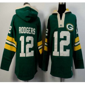 Men's Green Bay Packers #12 Aaron Rodgers Green Team Color 2015 NFL Hoody
