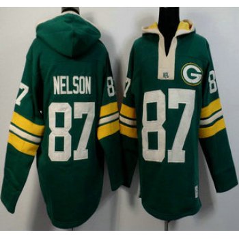 Men's Green Bay Packers #87 Jordy Nelson Green Team Color 2015 NFL Hoody