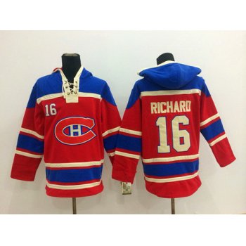 Old Time Hockey Montreal Canadiens #16 Henri Richard Red Hoodie