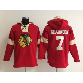 2014 Old Time Hockey Chicago Blackhawks #7 Brent Seabrook Red Hoodie
