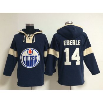2014 Old Time Hockey Edmonton Oilers #14 Jordan Eberle Navy Blue Hoodie