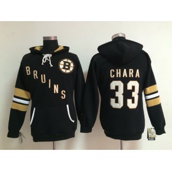 Old Time Hockey Boston Bruins #33 Zdeno Chara Black Womens Hoodie