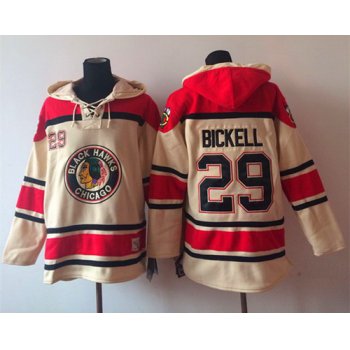 Old Time Hockey Chicago Blackhawks #29 Bryan Bickell Cream Hoodie