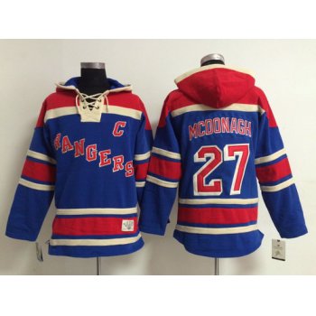Old Time Hockey New York Rangers #27 Ryan McDonagh Light Blue Hoodie