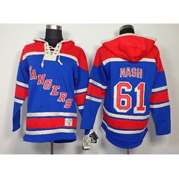Old Time Hockey New York Rangers #61 Rick Nash Light Blue Hoodie
