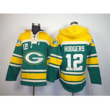 Green Bay Packers #12 Aaron Rodgers 2014 Green Hoodie
