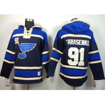 Old Time Hockey St. Louis Blues #91 Vladimir Tarasenko Navy Blue Hoodie