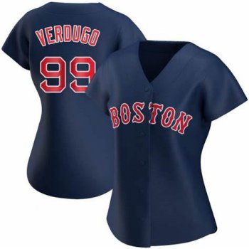 Red Sox #99 Alex Verdugo Navy Blue Alternate Women's Stitched Baseball Jersey