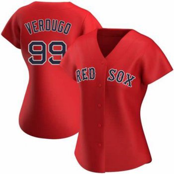 Red Sox #99 Alex Verdugo Red Alternate Women's Stitched Baseball Jersey