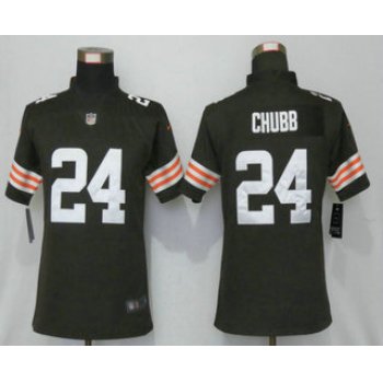 Women's Cleveland Browns #24 Nick Chubb Brown 2020 NEW Vapor Untouchable Stitched NFL Nike Limited Jersey