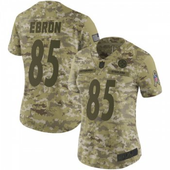 Women's Pittsburgh Steelers #85 Eric Ebron 2018 Salute to Service Jersey - Camo Limited
