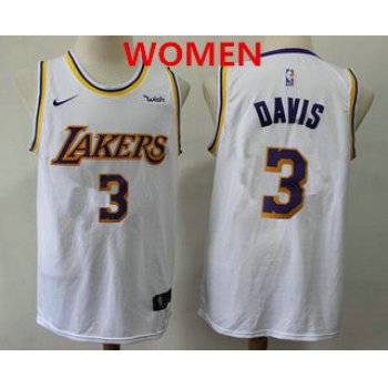 Women's Los Angeles Lakers #3 Anthony Davis 2019 White Nike Swingman Wish Stitched NBA Jersey